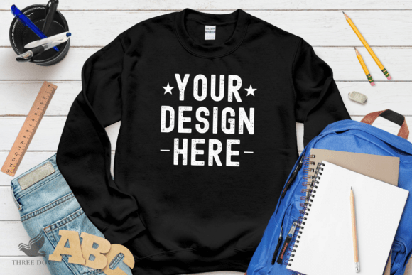 G18000 Sweatshirt Mockup - Black