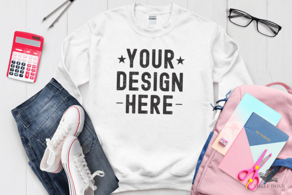 G18000 Sweatshirt Mockup - White