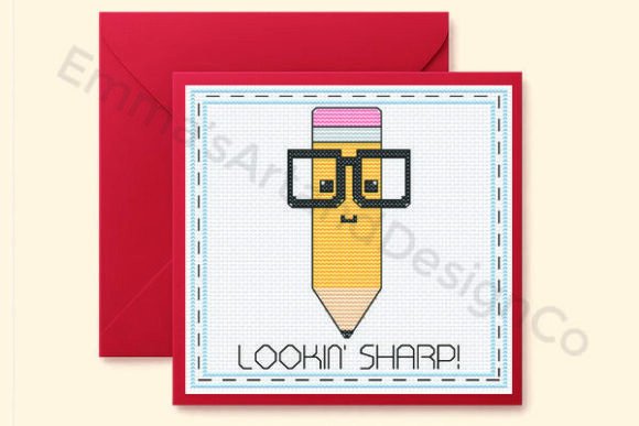 Lookin Sharp, School Cross Stitch Card: The Perfect Handmade Gift for Educators