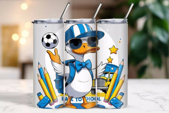 School Fun Duck Scene Tumbler Wrap Design