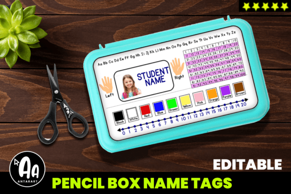 Student Pencil Box Labels, Supply Box